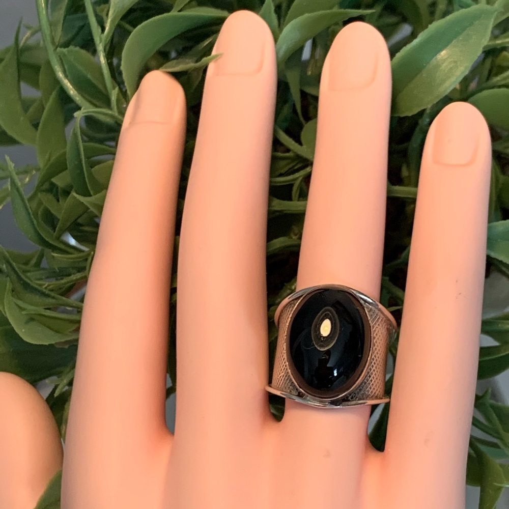 NEW! Black Onyx Sterling Silver Ring size 7